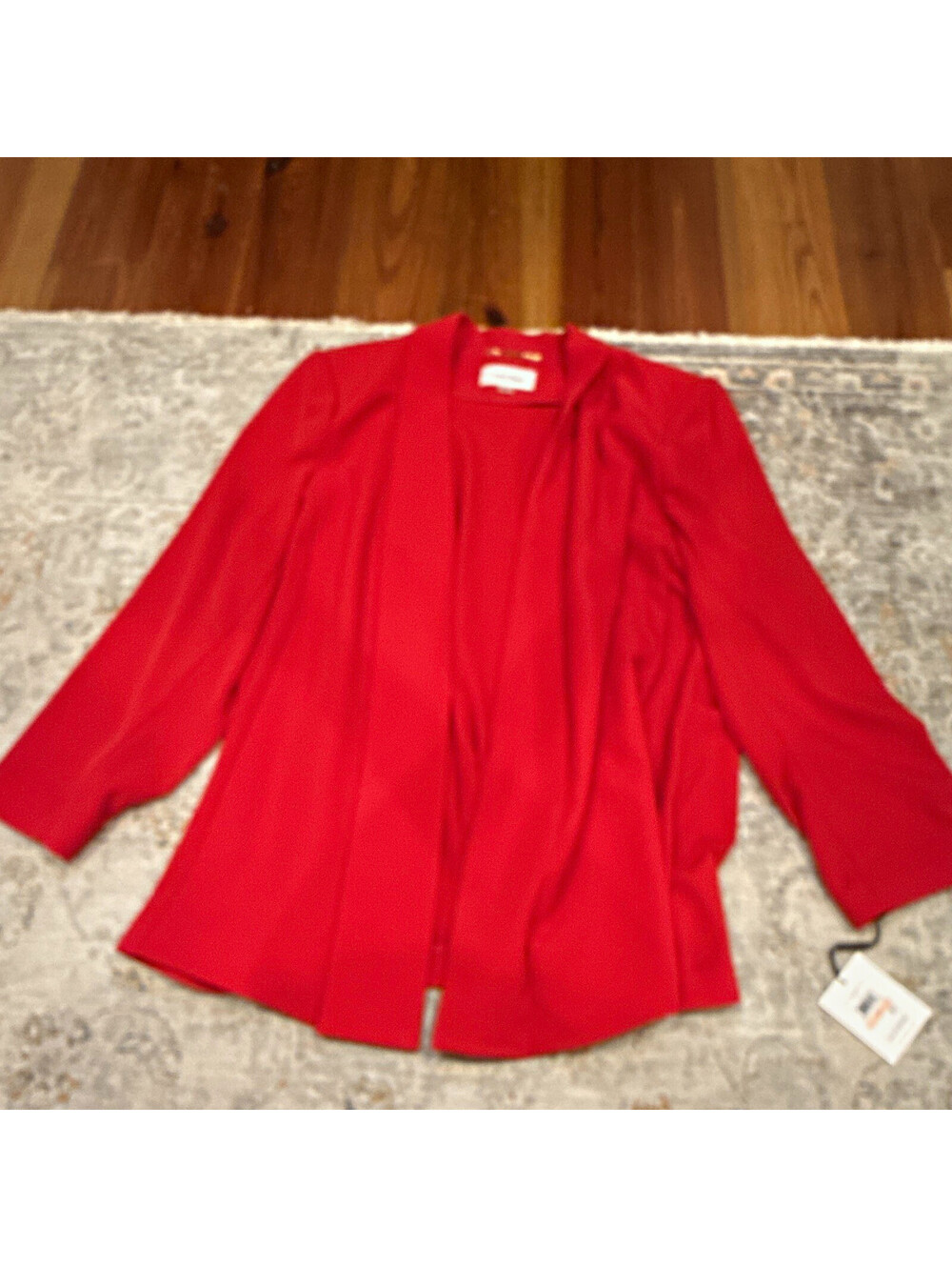 Calvin Klein Women's Red Open Mid-Length Long Sleeve Jacket 2X SL7JX757 A356